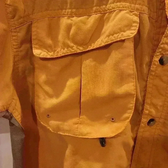 Natural Gear Button Up Shirt Mens Medium Orange Nylon Short Sleeve Outdoors - Picture 4 of 7